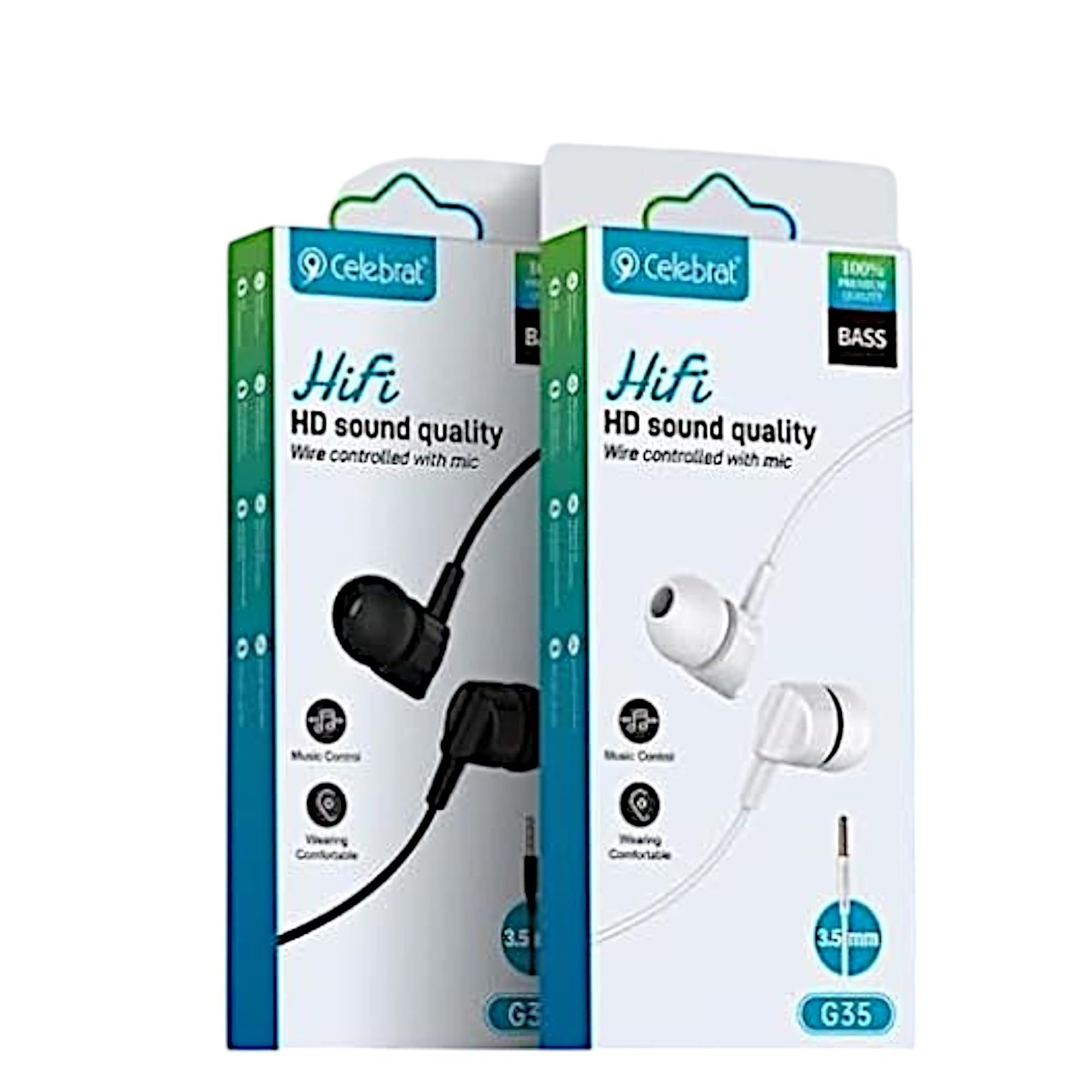 CELEBRAT 3.5MM SILICONE TIP EARPHONE